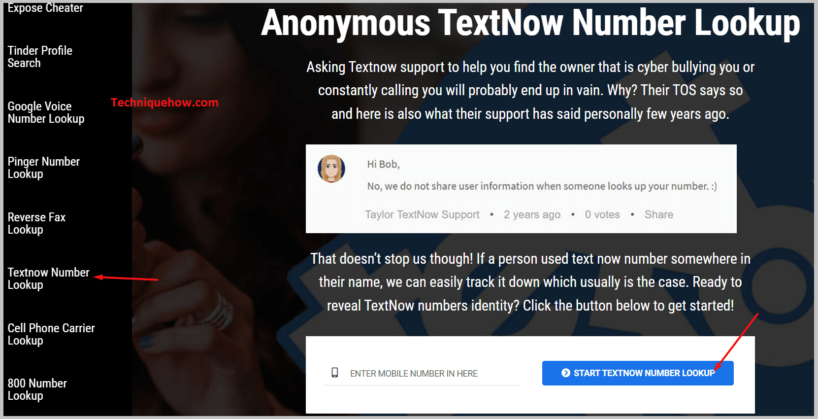 First of all, enter the number on the search bar