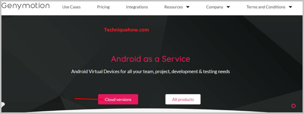 First of all, go to Genymotion page, list of services