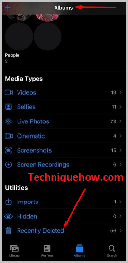 From iPhone recently deleted option