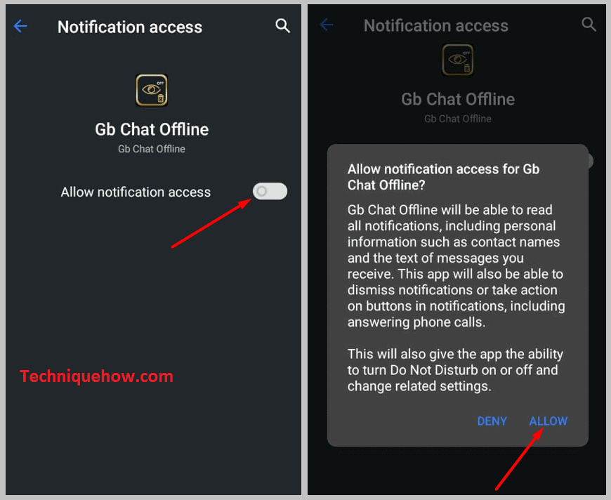 GB chat off by swiping it right and then confirming it