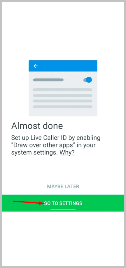 Go to settings