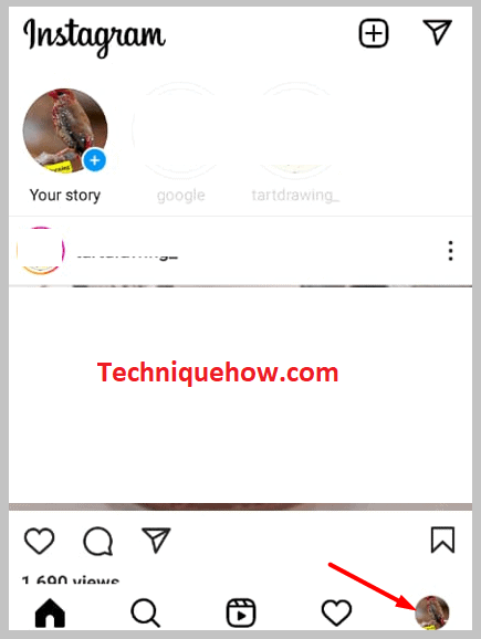 Go to the profile page of your Instagram account