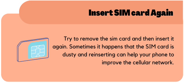 Insert SIM card Again