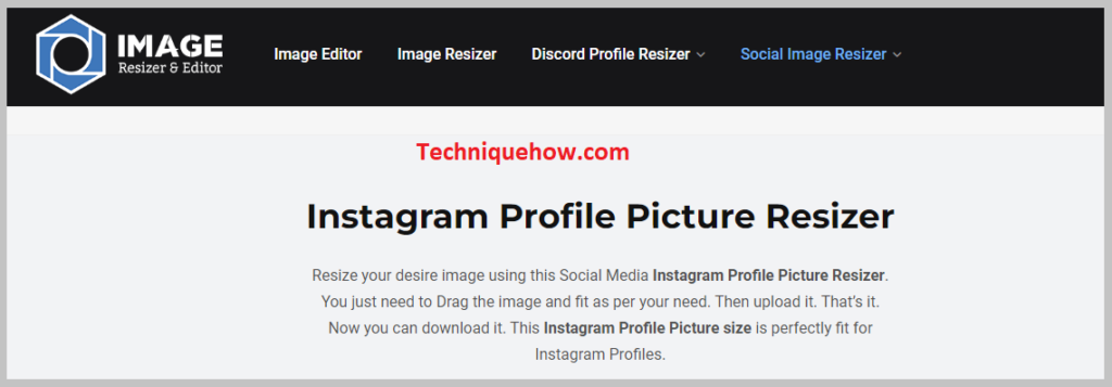 Instagram profile picture resizer from web browser