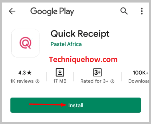 Install the Quick Receipt app