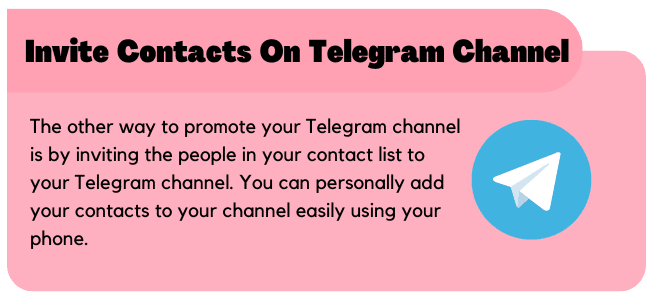 Invite Contacts on Telegram Channel