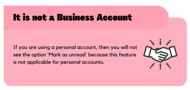 It is not a business account