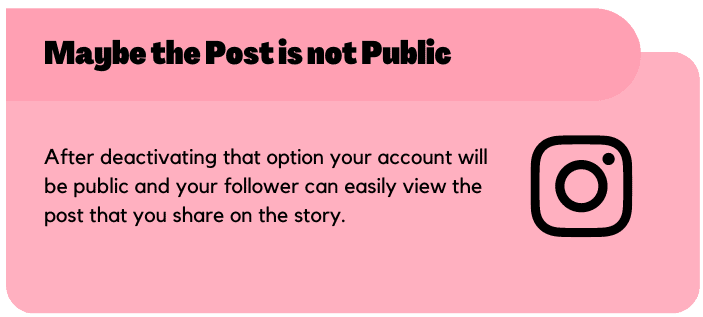 Maybe the Post is not Public
