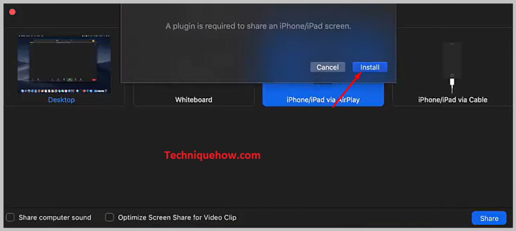 Next Click on Install on the message