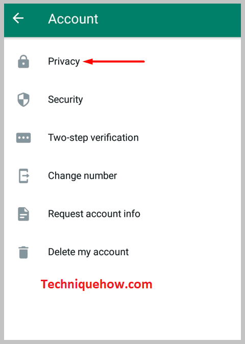 Next, tap onto the Privacy settings