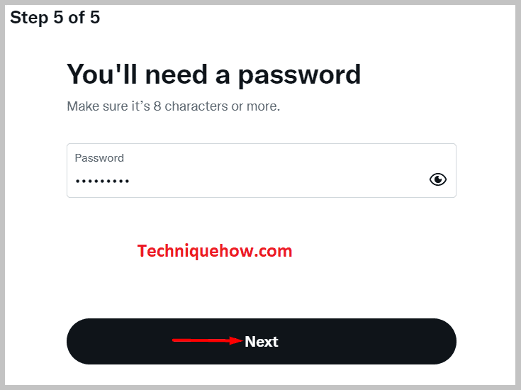 Now enter a strong password and confirm