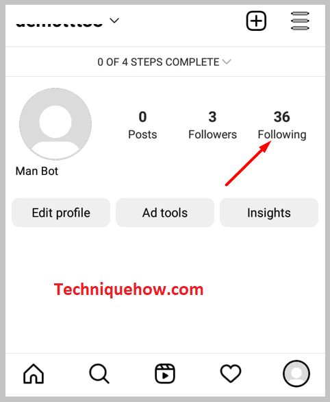 On their profile, click on the “Following”