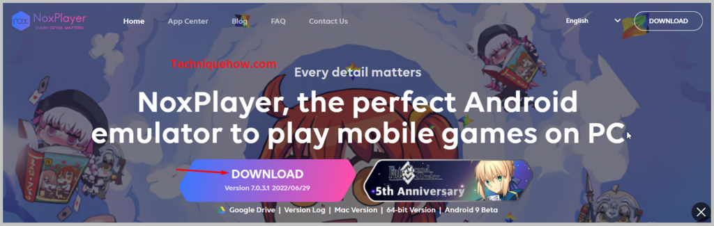 On your MacBook, go to NoxPlayer page