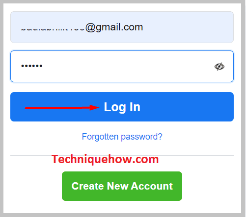 login email and password