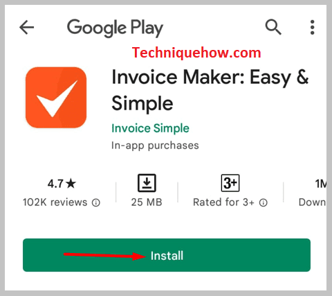Open the Invoice Simple on your phone