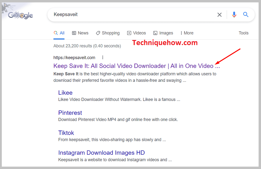 Open the Keepsaveit tool.