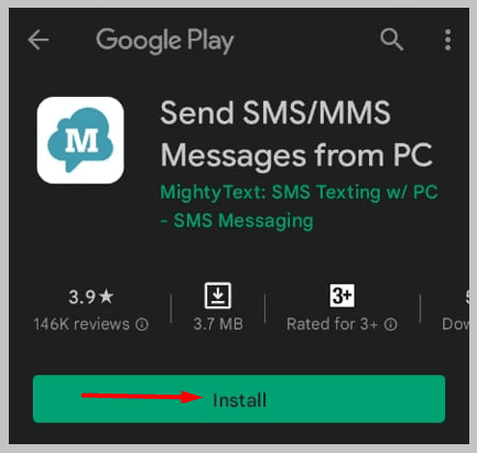 Open the MightyText application