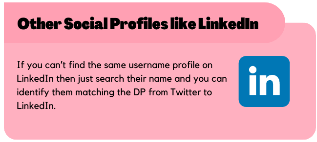 Other Social profiles like LinkedIn