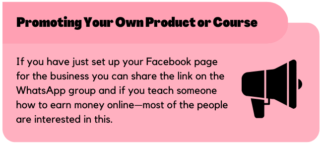 Promoting your own product or course