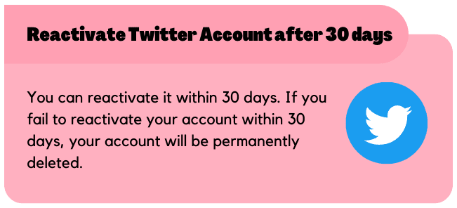 Reactivate your Twitter Account after 30 days