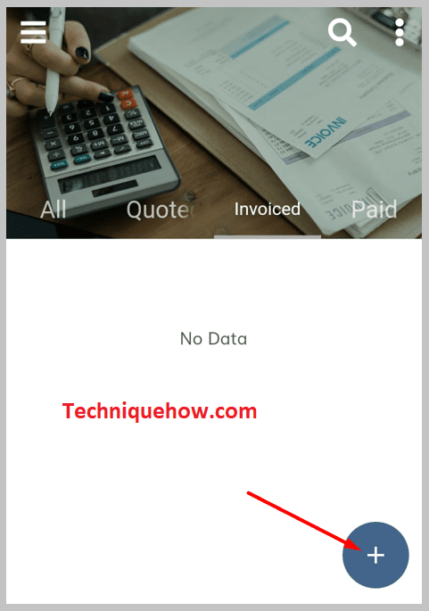 Receipt page, click on the + sign