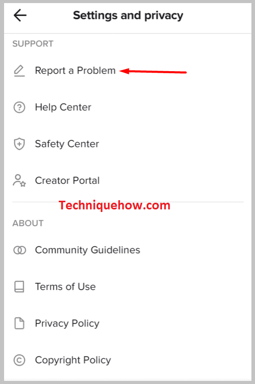 Report-a-problem-on-tiktok-app