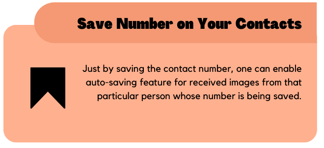 Save the number on your contacts