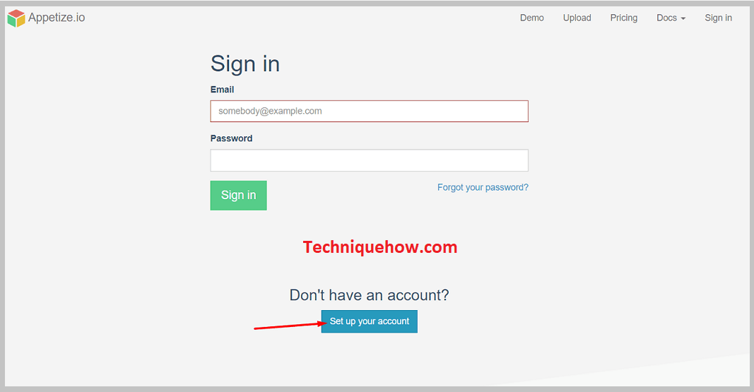 Scroll down and click on sign up to create an account