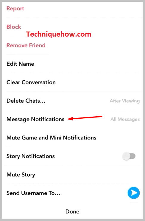 Scroll down to 'Message Notifications' 