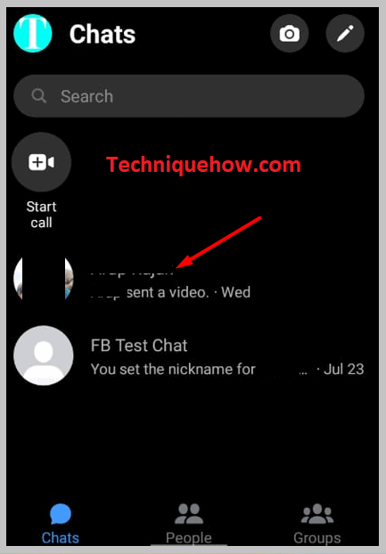 Scroll through your list of active conversations