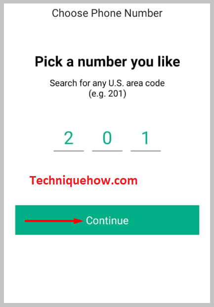 Select one number and then tap on the 'Continue' button.