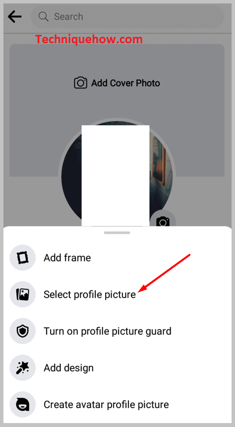Select option Select profile picture