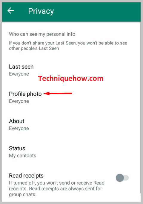 Select the Profile picture option
