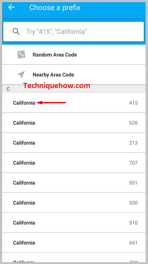 Select the country whose no. you want to buy