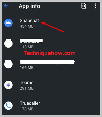 Snapchat info screen with additional 