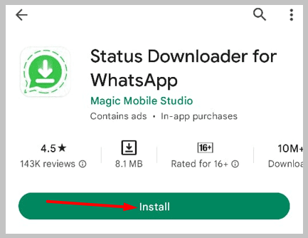 Status Downloader app from the Google Play Store