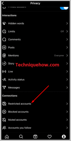 Tap on Restricted Account