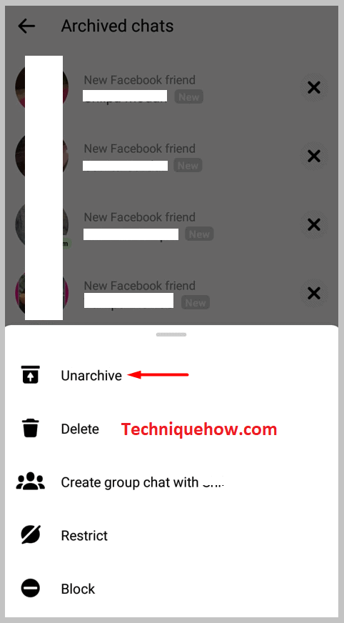 Tap on Unarchive on messenger section
