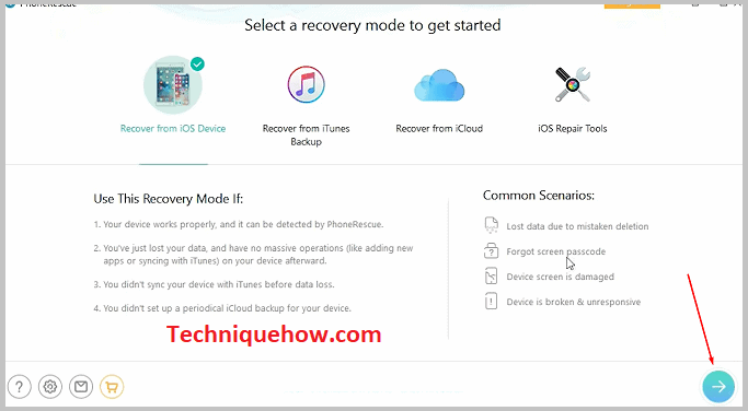 Tap on arrow icon