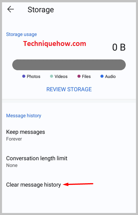 Tap on clear messages