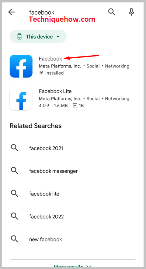 Tap on it and write âFacebookâ