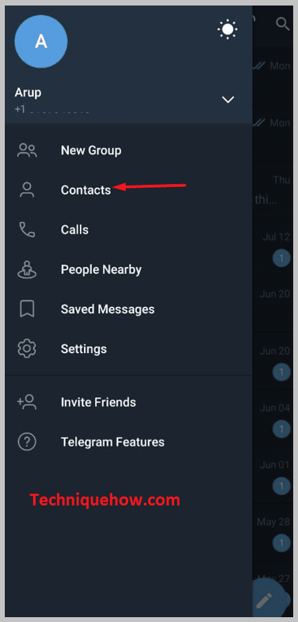 Tap on the Contacts option