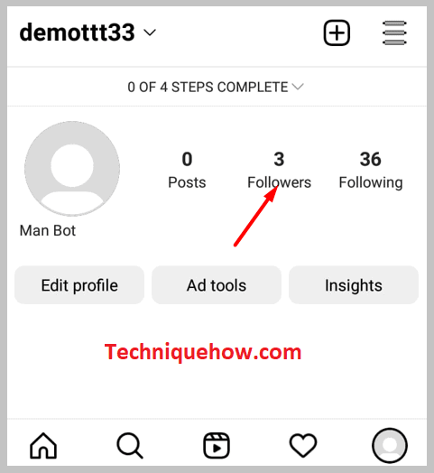 Tap on the 'Followers' option.