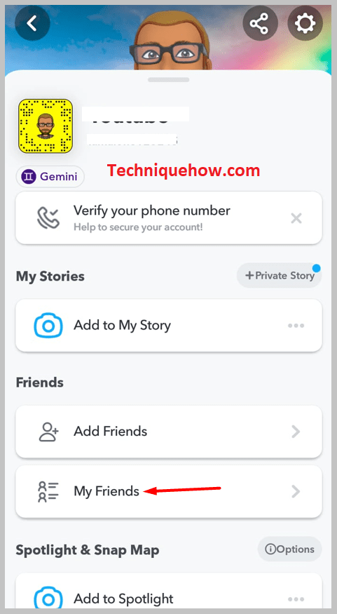 Tap on the 'My Friends' tab