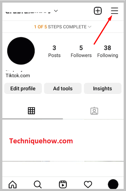 Tap on the top right corner of your profile icon on instagram