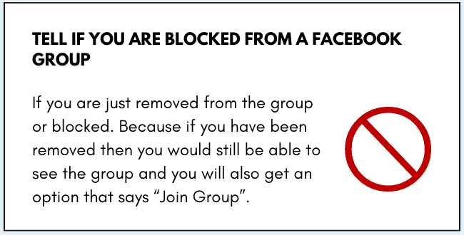 Tell if You are Blocked from a Facebook Group