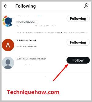 The button will turn to Follow