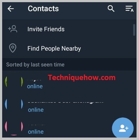 The list of people in your contact list who use Telegram