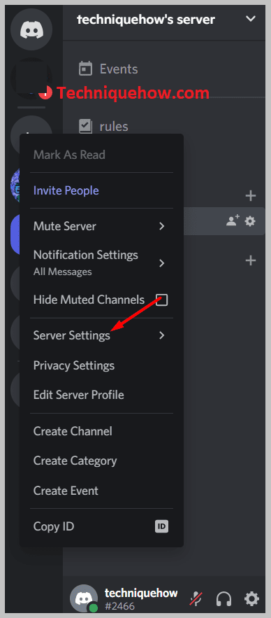 Then go to the Server Settings