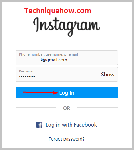 Then login into your Instagram account